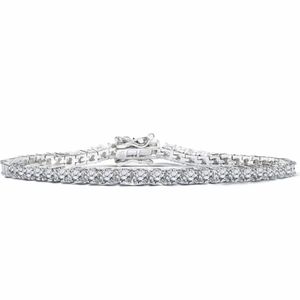 3 Carat 72 Round Cut Moissanite Diamonds, Tennis Bracelet Eternity 18k WGold